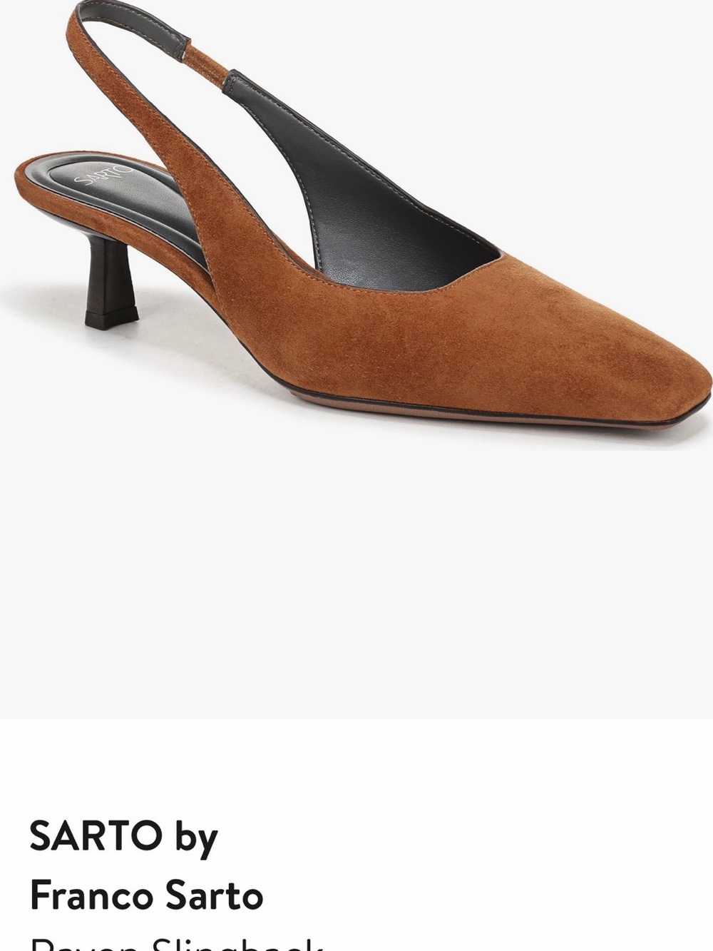 SARTO By Franco Sarto Raven Suede Slingback Kitten Heel Pumps